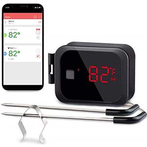INKBIRD Wireless Bluetooth BBQ termometro Barbecue Carne Termometro Timer + Acciaio Inox Sonda di Temperatura per Barbecue, Forno, Smoker