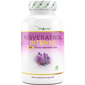 Vit4ever Resveratrolo con 500 mg per capsula - Premium: 98% Trans-Resveratrolo da estratto di radice di Knotweed giapponese - 60 capsule - Dose elevata - Vegan