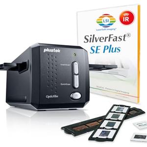 Plustek OpticFilm 8200i SE - Scanner per pellicole e diapositive da 35 mm. 7200 dpi, rimozione polvere/graffi a infrarossi integrata. Bundle Silverfast SE Plus 8, supporto Mac e PC