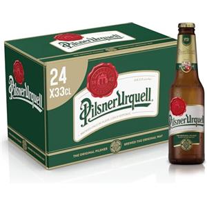 Pilsner Urquell Birra Pils, Cassa Birra Con 24 Birre In Bottiglia Da 33 Cl, 7.92 L, Gusto Pieno Intensamente Luppolato, Gradazione Alcolica 4.4% Vol