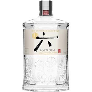 Roku Gin, Gin Artigiale Giapponese, equilibrato nei sapori e multistrato, composto da 6 botaniche - 1 bottiglia da 700ml