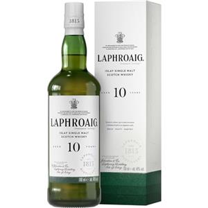Laphroaig, Islay Single Malt Scotch Whisky 10 years, 100% orzo maltato - 1 bottiglia da 700ml
