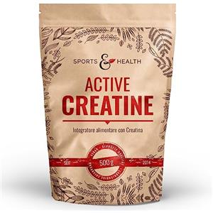 CDF Sports & Health Solutions Active Creatine - Creatina monoidrato 500 g - 3,4 g di creatina monoidrata in polvere per porzione (di cui 3 g di creatina) - Vegan - Senza additivi - Polvere di creatina creapure