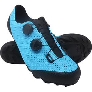 LUCK Panter, Scarpe da ciclismo MTB, con suola in carbonio e doppia chiusura rotante., blu, 43 EU