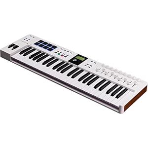 Arturia - KeyLab Essential 49 mk3 - Controller MIDI a tastiera per la produzione musicale - 49 tasti, 9 encoder, 9 fader, 1 Modulation Wheel, 1 rotellina del Pitch Bend, 8 pad - Bianco