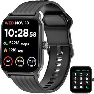 Baolubao Smartwatch Uomo Donna, Orologio Chiamate Bluetooth con Notifiche Messaggi, Intelligente Fitness con Alexa/Cardiofrequenzimetro/Sonno/SpO2, Activity Tracker 1.8 per iOS Android