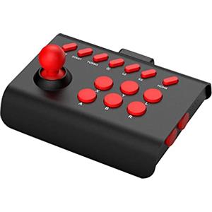 LiLiTok Arcade Fight Stick, Street Fighter Arcade Combattimento Joystick con Turbo & Macro, compatibile con Xbox / PS4 / PS3 / Switch/PC/Android iOS Phone (nero rosso)