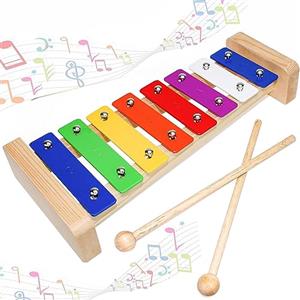 KFDDRN Xilofono per bambini, campana di xilofono suonare legno, strumenti musicali ritmici, xilofono con 2 mazze per bambini adulti suonano giocattolo giocattolo.