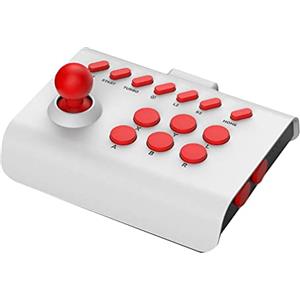 LiLiTok Arcade Fight Stick, Street Fighter Arcade Combattimento Joystick con Turbo & Macro, compatibile con Xbox / PS4 / PS3 / Switch/PC/Android iOS Phone (bianco rosso)