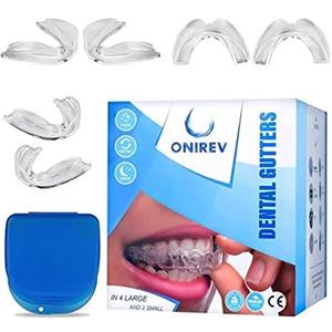 onirev [6 in 1]Bite contro il Bruxismo - dispositivo professionale - Termosensibile - notturno -trattamento ATM - evita il digrignamento dei denti- adulti & bambini - Garanzia soddisfatti al 100%