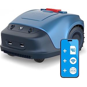 HOOKII Neomow Robot Tagliaerba Elettrico Fino a 1000 mq, Prevenzione Degli Ostacoli, Falciatura Parallela, Batteria da 60W 4400 mAh, Comandabil Con 4G/WIFI/Bluetooth/App (Versione Ultrasuoni)
