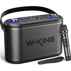 W-KING 120W (240W PEAK) Cassa Bluetooth Grande, Casse PC Portatile Potente Bass Regolabili/Hi Fi Stereo, Altoparlante Karaoke con Microfono Wireless/Telecomando, Audio per Gaming/Musica/Registrazione
