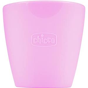 CHICCO Easy Mug, Piccolo Bicchiere in Silicone con Bordo Inclinato, Facile per i Bambini Piccoli Senza Rovesciare, Flessibile e Facile da Pulire, 6 Mesi+, Rosa