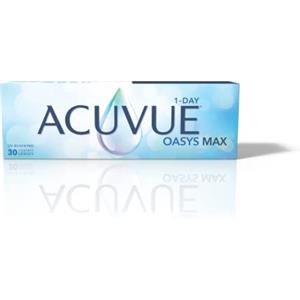 Acuvue Oasys Max 1-Day,lenti a contatto giornaliere,comfort tutto il giorno e visione nitida,filtrano la maggior parte della luce blu-viola* ;30 lenti,-4.50 diottrie,BC 8.5,DIA 14.30