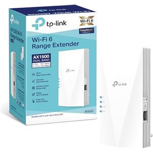 TP-Link Ripetitore Mesh WiFi 6 (RE500X), Amplificatore AX1500, Extender, Booster, 1 Porta Gigabit Ethernet, Compatibile con Tutti i Box Internet