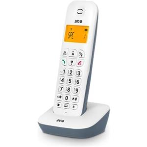 SPC Air - Telefono fisso wireless con schermo illuminato, ID chiamante, rubrica 20 contatti, Modalità Mute, 5 melodie disponibili, Compatibilità GAP e modalità ECO - Bianco