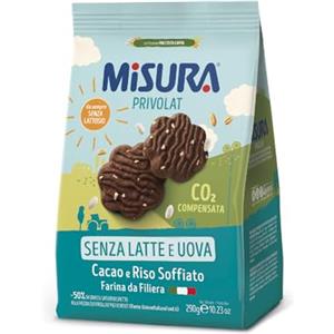 Misura Biscotti al Cacao e Riso Soffiato Privolat | Senza Latte e Uova | Confezione da 290 grammi
