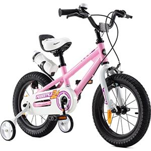 Royal Baby Bicicletas Infantiles niña niño Freestyle BMX Ruedas auxiliares Bicicleta para niños 14 Pulgadas Blanco