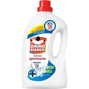 Omino Bianco - Detersivo Lavatrice Igienizzante Liquido, 300 Lavaggi, Igienizza i Capi e Rimuove Germi e Batteri, 2000 ml