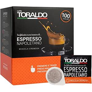 Caffè Toraldo- Cialde Ese 44mm per macchina caffe a cialda Miscela Cremosa Box da 100 Cialde da 7g macinato fresco