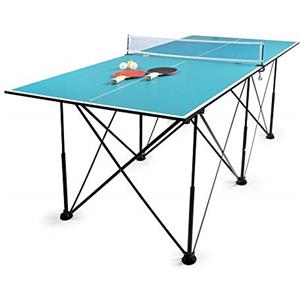 Leomark tavolo da ping pong 182,5cm x 91cm x 76cm (A), tennis pieghevole in legno MDF per bambini e adulti, montaggio rapido, compact table tennis per casa e scuola colore blu