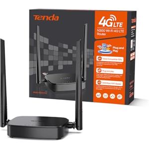 Tenda 4G03 Pro Router 4G LTE Cat4 Wireless N300Mbps, Router WiFi con SIM, Due Antenne LTE Rimovibili, Porta LAN/WAN, Modem 4G SIM, Nessuna Configurazione, Plug&Play.