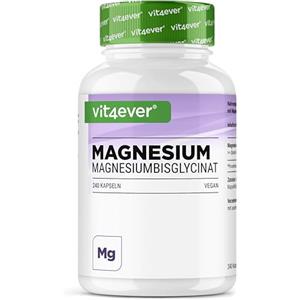 Vit4ever Bisglicinato di magnesio chelato - 365 capsule - Premium - 155 mg di magnesio elementare per capsula - Vegan - Formula ad alto dosaggio