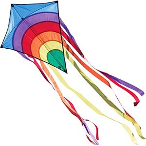 CIM Aquilone - Rainbow Eddy Blue - per etá Superiore ai 3 Anni - Dimensioni: 65x74cm - incl. Filo e Coda