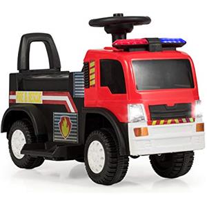 GYMAX Camion dei Pompieri Caricabile, Auto Elettrica per Bambini, Giocattolo Grande con 4 Ruote, Macchina Elettrica con Forma Simulata, 67x39x45 cm
