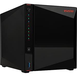 Asustor AS5404T Nimbustor 4 Gen2 - NAS Storage a 4 baie, Quad-Core 2.0GHz CPU, 4 slot M.2 NVMe SSD, Due Porte 2,5GbE, 4GB RAM DDR4, Network Attached Storage (Senza dischi)