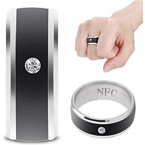 Tbest NFC Ring, Smart Ring Android, NFC Smart Ring Multifunzione Magic Wearable Device Universale per Telefono Cellulare (taglia 9) (taglia9)