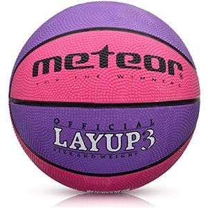 meteor Pallone Basket Palla Basketball Taglia 3 - Bambini Giovani perfetto per Allenamento e Divertimento - Gonfiabili Pallacanestro Mini - Layup