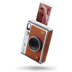 Fujifilm instax mini Evo Brown- Fotocamera Ibrida a Sviluppo Istantaneo, Stampante per Smartphone, Design Analogico, 100 Combinazioni di Effetti, Dimensioni Stampa 86 mm x 54 mm