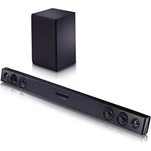 LG SQC2 Soundbar TV 300W, 2.1 Canali con Subwoofer Wireless, Soundbar Dolby Digital, Bluetooth, Ingresso Ottico, Ingresso AUX 3,5mm, USB