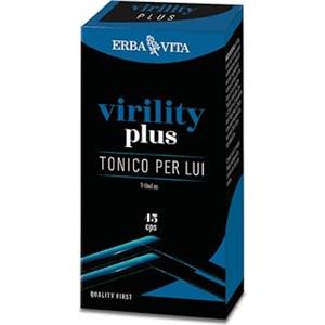 ERBA VITA Virility Plus integratore alimentare a base di estratti vegetali ad azione tonica, utili in caso di stanchezza fisica e mentale - Formato 45 Capsule