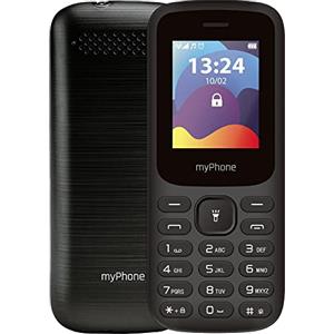 MP myPhone Fusion, tasti grandi, display a colori 1,77, batteria 600 mAh, torcia, radio, dual sim, Bluetooth, telefono cellulare per anziani, tasti retroilluminati, nero, tastenhandy, telefono senior