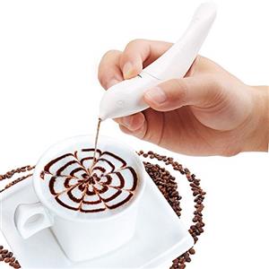 Shop-Story - Penna per decorazione culinaria su caffè, latte, cappuccino espresso e altri compatibile con cacao, zucchero e spezie come la cannella Crayon Food art