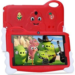 C idea Tablet per Bambini, 7'' HD Android 13 Modalità di Sicurezza per Bambini Tablet per Bambini con Custodia 64 GB Espandibile App per Bambini Preinstallata IWAWA per Ragazzi e Ragazze che Imparano (Rosso)