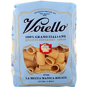 Voiello Pasta Mezze Maniche Rigate N.122, Pasta Corta di Semola Grano Aureo 100%, 500g
