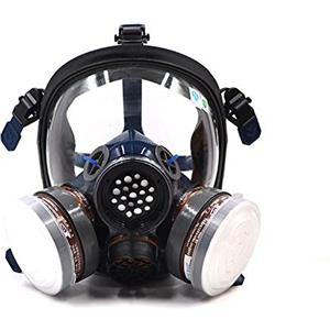 BearHoHo Maschera antigas integrale, ST-S100-3, antipolvere, protezione da vernice, sostanze chimiche e pesticidi, doppio filtro dell'aria, protegge le vie respiratorie