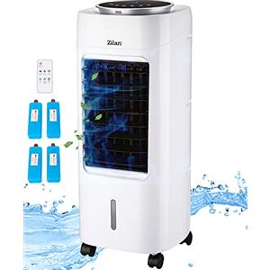 Zilan Air Cooler 3 in 1, capacità 7 litri, 3 livelli, climatizzatore mobile, con telecomando, condizionatore d'aria, purificatore d'aria, refrigeratore d'aria