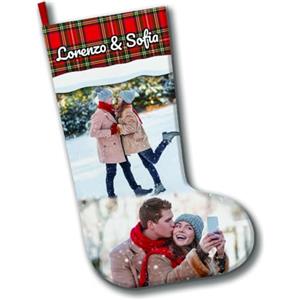 Babloo Calza Befana Personalizzata con Foto, Nomi e Testo da Appendere al Camino Idea Regalo Natale (45 cm)
