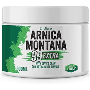 ItRare Arnica Montana Extra 99 XXL (500ml) Super Arnica per Cavalli uso Umano - Made in Italy - Pomata Arnica Montana con Artiglio del Diavolo - Muscolare Arnica Gel Forte