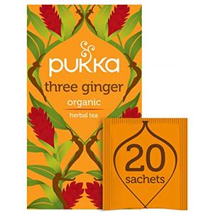 Pukka, Three Ginger, Tisana biologica digestiva allo zenzero, 20 filtri