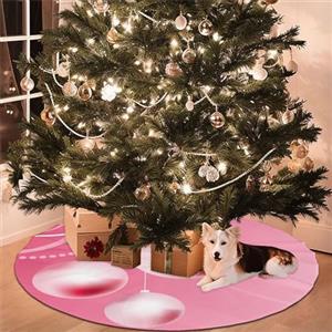 Sniperoal Gonna per albero di Natale rosa da 36 pollici, gonne per albero di decorazioni natalizie con palline luminose rosa per decorazioni natalizie per interni ed esterni