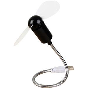 REY Electrónica Rey Mini Ventilatore Portatile USB con Cavo Flessibile, 17 cm, Nero