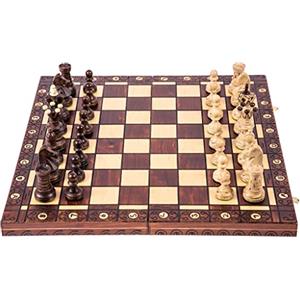 SQUARE GAME SQUARE - Scacchi in legno AMBASCIATORE - 52 x 52 cm - Scacchiera & Pezzi degli scacchi in legno