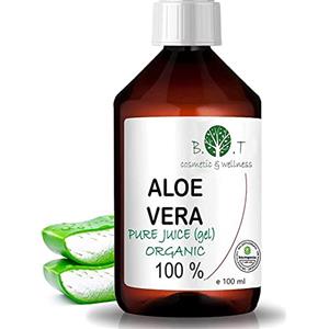 B.O.T cosmetic & wellness BIO Aloe Vera Pure Liquid: Produzione di cosmetici per la casa. Cura della pelle e dei capelli. 6x + Idratante. Anti-età, Dopobarba. Dopo la rasatura. Trattamento naturale della pelle - 100 ml