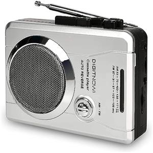 Caymuller Lettore Cassette Tape Portatile,Walkman Cassette Radio con AM/FM e Registratore vocale, 3.5mm Auricolari, Mangianastri