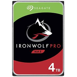 Seagate IronWolf Pro, 4TB, Hard Disk SATA da 6GBit/s, HDD, CMR 3,5 7.200 RPM, Cache da 128 MB per NAS con Sistema RAID, 3 anni Rescue Services (ST4000NE001)